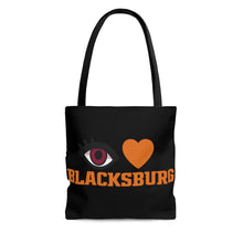 Load image into Gallery viewer, Eye Heart Blacksburg Maroon & Orange Tote Bag