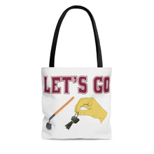 Load image into Gallery viewer, Let's Go Hoe Keys Maroon & Orange Tote Bag