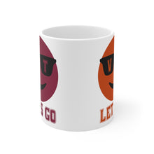 Load image into Gallery viewer, Let's Go Smiley Coffee Mug (Maroon & Orange)