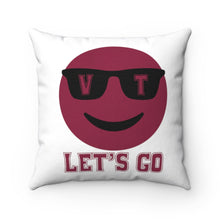 Load image into Gallery viewer, Let's Go Smiley Square Pillow