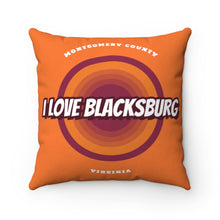 Load image into Gallery viewer, I Love Blacksburg Retro Square Pillow
