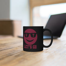 Load image into Gallery viewer, Let's Go Smiley Coffee Mug (Maroon &amp; Orange)
