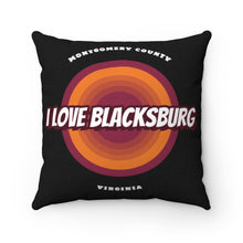 Load image into Gallery viewer, I Love Blacksburg Retro Square Pillow
