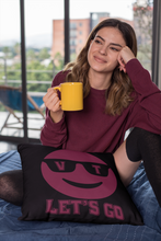 Load image into Gallery viewer, Let's Go Smiley Square Pillow Case
